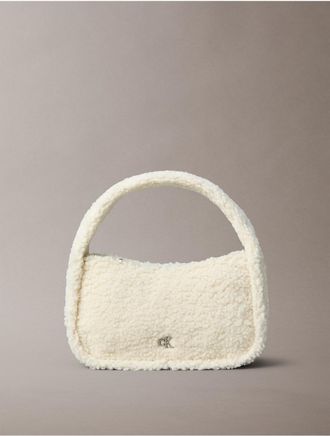 Calvin Klein Womens Sherpa Shoulder Bag - Neutral