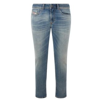 Diesel Slim-fit Jeans, male, Blue, Size: W33 Modern Denim Trousers with Gradient Finish