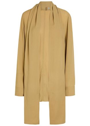 Toteme Draped Scarf Woven Blouse - Beige - 32 (UK4 / Xxs)
