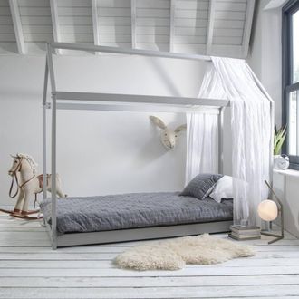N&ouml;a & Nani Kara Single 4 Poster Bed Frame in Silk Grey
