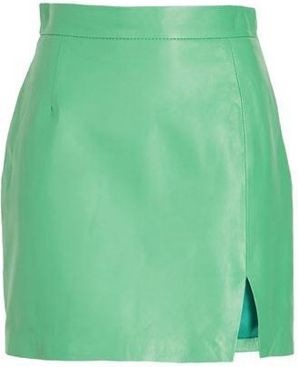 8 by YOOX LEATHER FRONT SLIT MINI SKIRT
