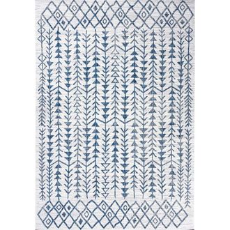 Jonathan Y Designs Tokay Bohemian Geometric Indoor/Outdoor Area Rug in Ivory/blue at Nordstrom, Size 4Ft 0In X 6Ft 0In
