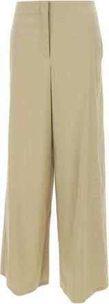 Marella Menta Broeken - Dames - Wijde Broeken - Beige - L - Katoen - Broeken