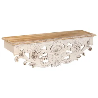 Wanderlust Deco Repisa de madera blanco 78x20x23h cm