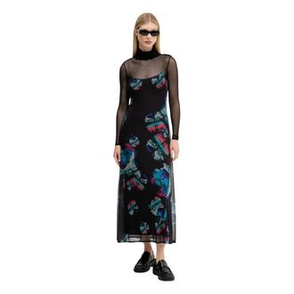 Desigual Kleedjes, Dames, Veelkleurig, XS, Polyester, Watercolor Lacroix Jurk