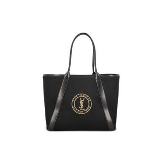 Saint Laurent Rive Gauche Logo Embroidered Tote Bag