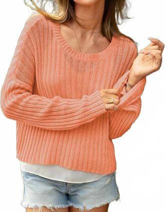 Wooden Ships Womens Miles Cropped Crew Top In Cantaloupe