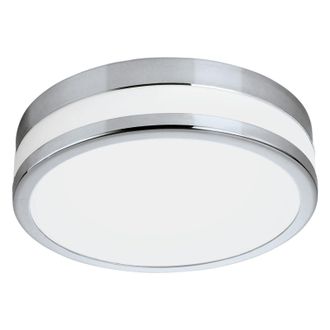 Loops Wall Flush Ceiling Light Chrome White Painted Satin Glass Shade Bulb LED 11W