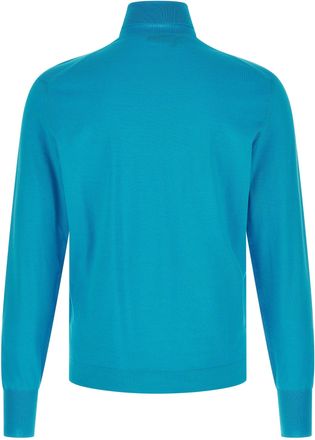 Prada Logo Intarsia Turtleneck Sweater - Teal