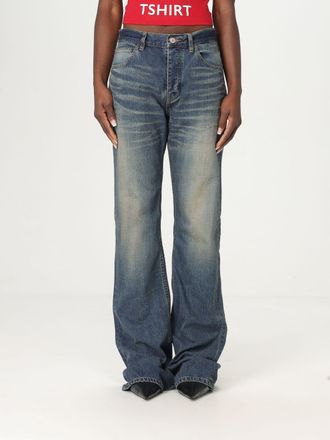 Balenciaga Womens Highwaisted Wide Leg Jeans - Medium Blue