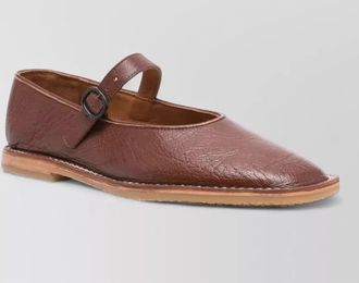 Hereu leather strap ballerina flats