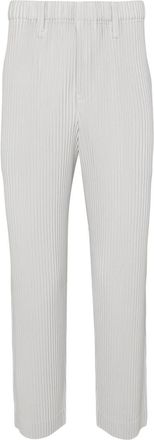 Homme Plissé Issey Miyake Basic tapered plissé trousers - men - Polyester - 1 - Grey
