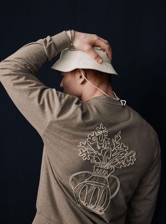 Le 31 Mens Cord embroidery sweatshirt Comfort fit