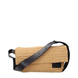 Jil Sander Beige Raffia Crossbody Womens Bag