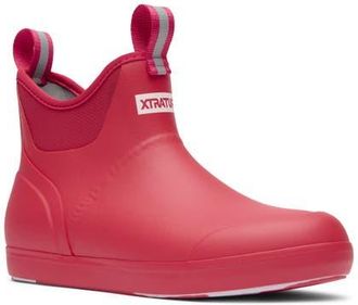 Xtratuf x Salmon Sisters Waterproof Ankle Deck Boot in Hot Pink at Nordstrom, Size 10