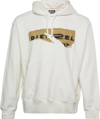 Diesel Hoodie met grafische print - Heren - Hoodies - Wit - 2XL - Katoen - Hoodies & sweatvesten