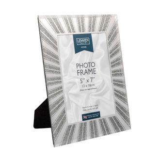 Lewis's Starburst Glitter Glass Photo Frame 5 x 7 Silver | TJ Hughes