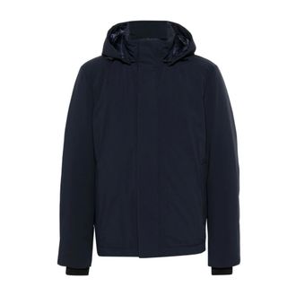 Woolrich Blue Padded Coat with Detachable Hood