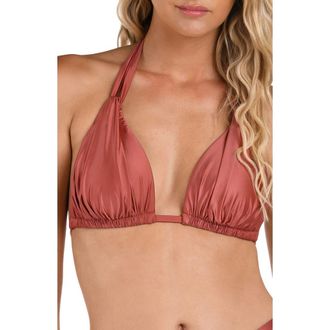 La Blanca Earth Halter Bikini Top in Sienna at Nordstrom Rack, Size 10