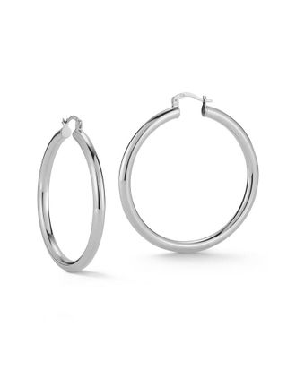 Glaze Jewelry Silver Large Hollow Tube Hoops