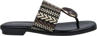 Noa Harmon Kleurrijke Platte Sandaal Margot - Dames - Slippers - Veelkleurig - 36 EU - Leer - Schoenen