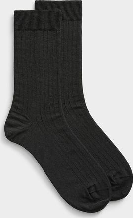 Bleufor&ecirc;t Mens Finely ribbed merino wool socks