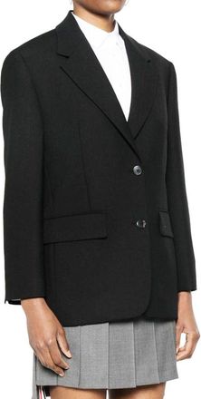 Prada Womens Black Virgin Wool Blazer Clothing