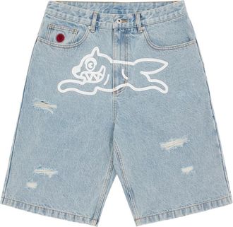 Icecream Denim Shorts, male, Blue, W36, Running Dog Denim Shorts
