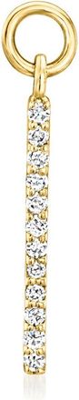 RS Pure by Ross-Simons Diamond Bar Hoop Charms in 14kt Yellow Gold
