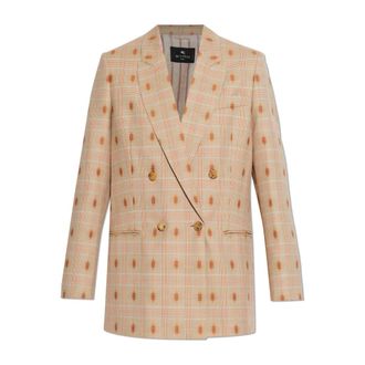 Etro Etro, Blazers, female, Multicolor, Size: 2XS Wool Double-Breasted Blazer