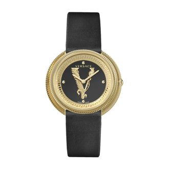 Versace Horloges - Dames - Horloges - Zwart - ONE Size - Leer - Accessoires