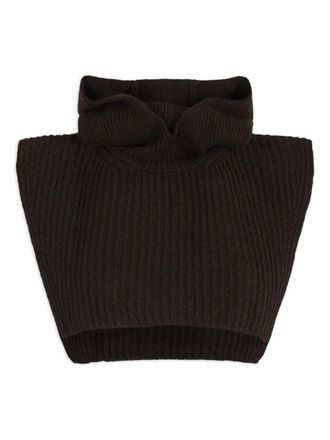 SOEUR ribbed turtleneck scarf - Brown