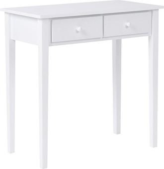 Beliani Consola De Estilo Escandinavo Con 2 Cajones Patas De Madera Y Estructura De Mdf Blanco Yirra