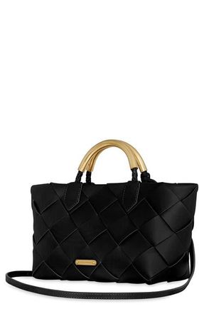 Rebecca Minkoff Mini Frankie Woven Leather Tote in Black at Nordstrom