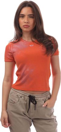 Diesel T-Ele-N1 T-shirt voor dames in oranje