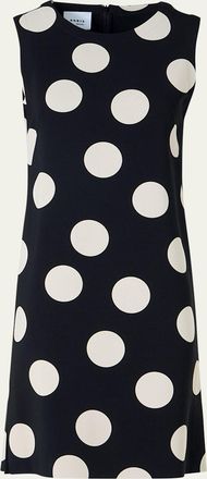 Akris Sleeveless XL Polka Dot Shift Dress