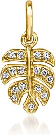 RS Pure by Ross-Simons Lab-Grown Diamond Leaf Charm in 14kt Yellow Gold
