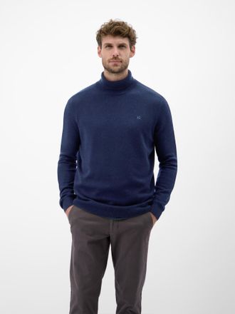 Lerros Rollkragenpullover LERROS Herren Rollkragenpullover - l&auml;ssige Optik, w&auml;rmender, Herren, Gr. XXL, classic navy, 88% Wolle, 12% Kaschmir, ohne Ausschnit