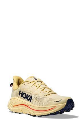 Hoka One One Challenger 8 Trail Running Shoe in Vintage Yellow /Midnight Blue at Nordstrom, Size 10.5