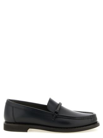 Brunello Cucinelli Black Solid Penny Loafer