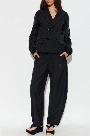 sacai Sacai Trousers With Belt, Womens, Black