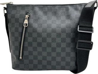Louis Vuitton Pre-owned Cross Body Bags, female, Black, Size: ONE SIZE Pre-owned Mick PM Damier Graphite Shoulder Bag