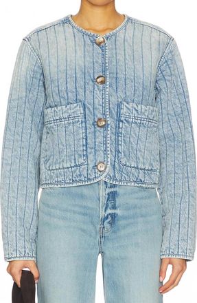 Blank NYC Quilted Denim Jacket In Medium Wash