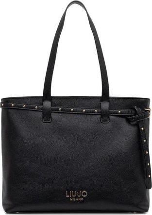 Liu Jo Tassen, Dames, Zwart, ONE Size, Textured Tote Bag with Stud Detail
