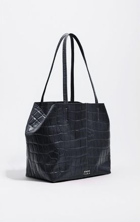 Bimba & Lola Medium Leather Shopper Bag in Petrol Blue at Nordstrom
