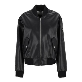 Calvin Klein Jeans Jassen, Dames, Zwart, L, Nep lederen jas in beige