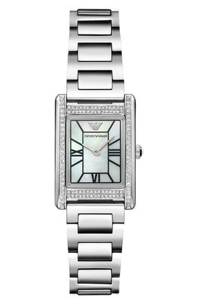 Emporio Armani Mother-of-Pearl Bracelet Watch, 32mm in Silver at Nordstrom