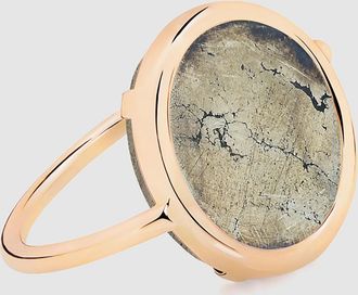 Ginette NY Bague Baby Disc Pyrite Or Rose