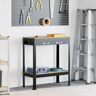 vidaXL vidaXL Banco da lavoro con cassetto Nero 80 x 40 x 91 cm
