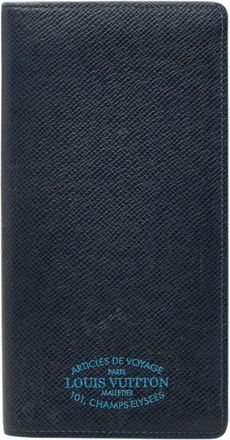 Louis Vuitton Blue Navy Blue Leather Long Bill Wallet (Bi-Fold) (Pre-Owned)